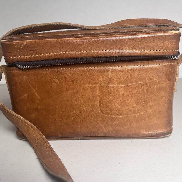 Vintage Brown Belding California Saddle Leather Case Zip Around Small Bag 7x5x2" - Picture 7 of 16